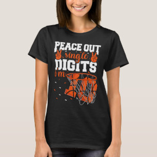 10th Birthday Boys Bysketbyll Peace Out Single Dig T-Shirt