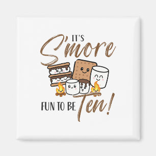 10th Birthday Campfire Marshmallow It's S'more Fun Magnet