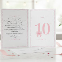 10th Birthday Card from Dad to Daughter