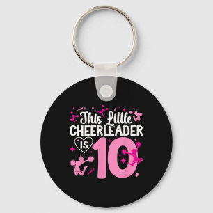 10th Birthday Cheerleading Girl Ten Year Old Cheer Keychain