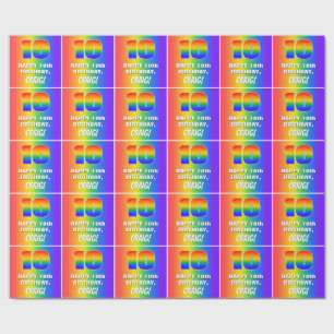 10th Birthday: Colourful, Fun Rainbow Pattern # 10 Wrapping Paper