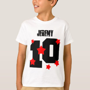 10th Birthday Custom Name RED STARS V01 T-Shirt