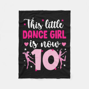 10th Birthday Dance Girl Ten Year Old Dancer  Fleece Blanket