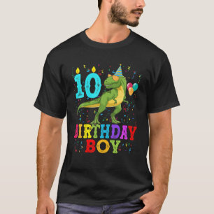 10Th Birthday Dinosaur T Rex Double Digits 10 Year T-Shirt