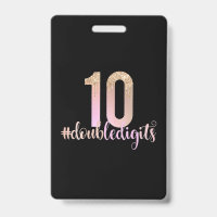 10th Birthday Double Digits Girls Peach Ombre