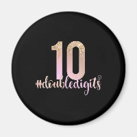 10th Birthday Double Digits Girls Peach Ombre 