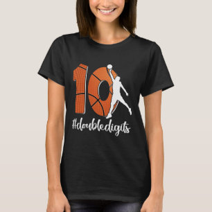 10th Birthday Double Digits Ten Basketball For Boy T-Shirt