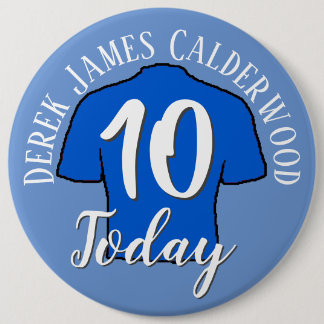 10th Birthday Football Badge to Personalise Button
