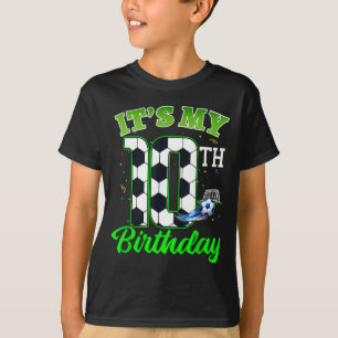 10th Birthday Football Boy Girl Kids Soccer Sports T-Shirt