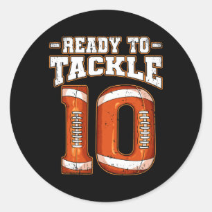 10th Birthday Football Classic Round Sticker