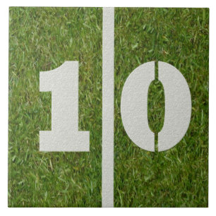 10th Birthday Football Tile Customizable