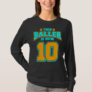 10th Birthday  For Boy Basketball 10 Years Old Kid T-Shirt