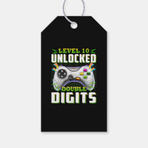 10th Birthday For Boys Double Digits Video Gamer Gift Tags
