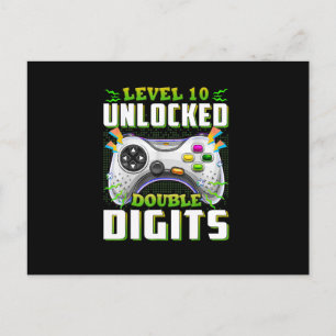 10th Birthday For Boys Double Digits Video Gamer Postcard