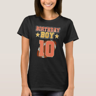10th Birthday For Boys Football 10 Years Old Kids T-Shirt