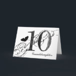 10th birthday for granddaughter, butterfly. card<br><div class="desc">A white background featuring a black butterfly and black text,  on this 10th birthday greeting for a granddaughter. My Funny Mind Greetings.</div>