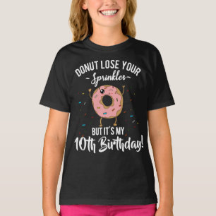10th Birthday Funny Doughnut Tenth Bday Party T-Shirt