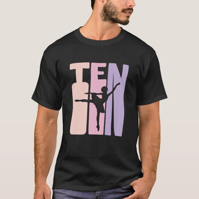 10Th Birthday Gift Ballet Dancer 10 Years Old Ball T-Shirt (Front)