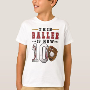 10th Birthday Gift Baseball Player 10 Year Old Boy T-Shirt
