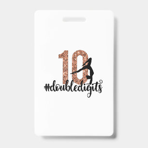 10th Birthday Gift Double Digits Girls Gymnastics Badge