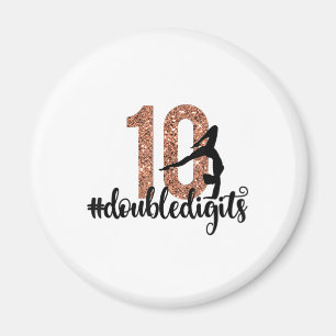 10th Birthday Gift Double Digits Girls Gymnastics Magnet