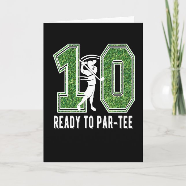 10th Birthday Gift Golf Player 10 Year Old Boy Card (Front)
