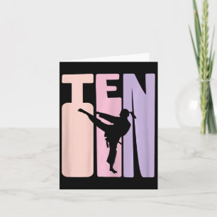 10th Birthday Gift Karate Retro Taekwondo Martial  Card