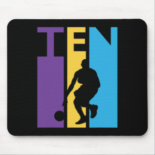 10th Birthday Gift Ten Colourful Bysketbyll 10 Yea Mouse Pad