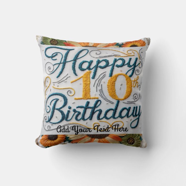 10th Birthday Gifts Perfect 10-Digit Throw Pillow! Throw Pillow (Front)