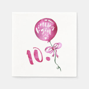 10th Birthday Girl, Anniversary Girls Gifts Napkin