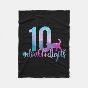 10th Birthday Girl Double Digits Girls Ten 10 Gala Fleece Blanket