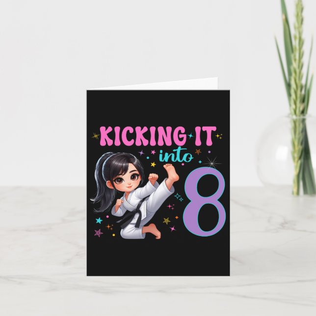 10th Birthday Girl-martial Arts Party Karate Taekw Card (Front)