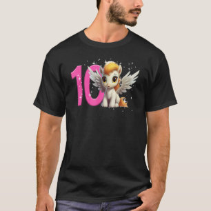 10th Birthday Girl Pegasus Birthday  Party Double  T-Shirt