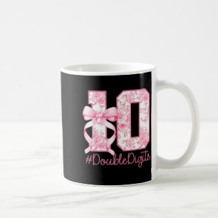 10th Birthday Girl Pink Coquette Bow 10 Year Old A Coffee Mug