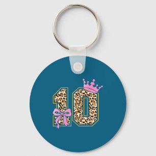 10Th Birthday Girl Pink Coquette Keychain