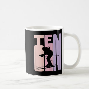 10th Birthday Girl Retro Ski Lover Skier 10 Years Coffee Mug