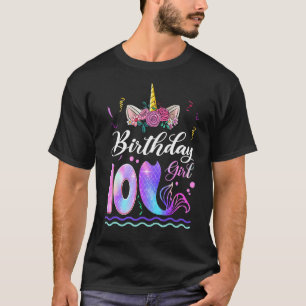 10th Birthday Girl Unicorn Mermaid 10 Years Old Me T-Shirt