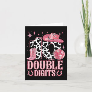 10th Birthday Girl Western Coquette Bow Cowgirl Bi Card