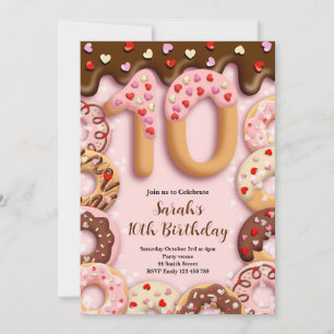10th Birthday Girls Invitation