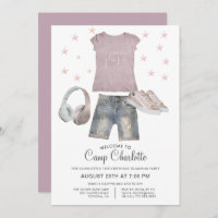 10th Birthday Glamping Party Under The Stars Invit