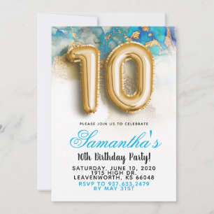 10th Birthday Gradient Invitation