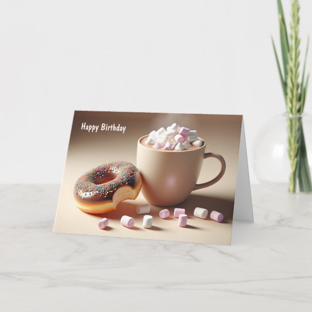 10th Birthday Hot Cocoa And Doughnut Card (Front)