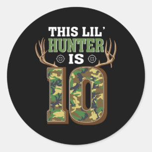 10th Birthday Hunting Deer 10 Year Old Hunter  Classic Round Sticker