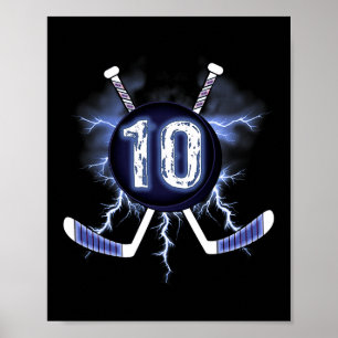 10th Birthday - Ice Hockey 10 Years Old Poster