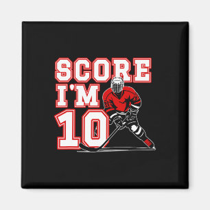 10th Birthday Ice Hockey Boy Ten Year Old Ice Hock Magnet