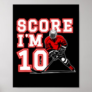 10th Birthday Ice Hockey Boy Ten Year Old Ice Hock Poster