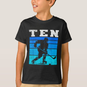 10th Birthday Ice Hockey Boys Ten Hockey Birthday  T-Shirt