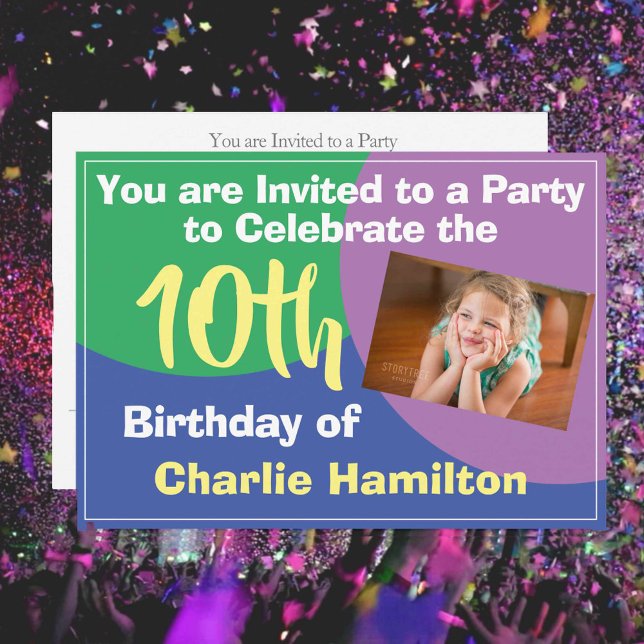 10th Birthday Invitation with Photo (Creator Uploaded)