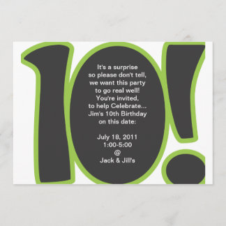 10th Birthday Invite