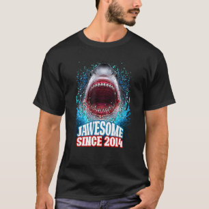 10th Birthday Jawesome Since 2014 Shark 10 Years O T-Shirt